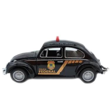 Imagem de Miniatura Carro Antigo Fusca Policia Abre Portas E Capô