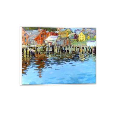 Imagem de MUHJDYC Jane Peterson Canvas Wall Art - Pôster de pintura famosa reprodução - quadro branco para decoração de sala de estar (Harbor 5) 20x25cm-8x10in