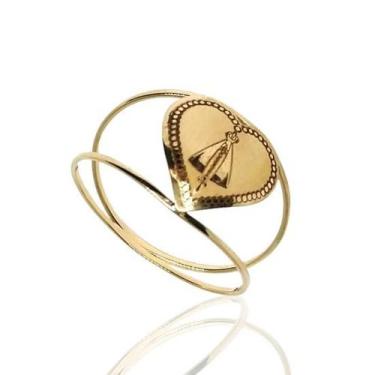 Imagem de Anel de ouro 18k Nossa Senhora Aparecida Coração a Laser . - Elegancy 