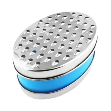 Imagem de Ｂｅｓｇａ Ralador de Queijo com Recipiente Ralador de Legumes Frutas de Queijo aço Inoxidável para Chocolate Gengibre Cenoura Limão, Azul
