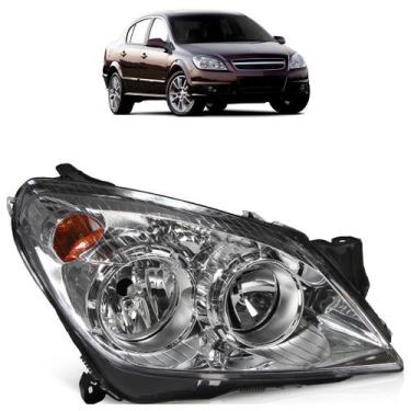 Imagem de Farol Dianteiro Vectra GT 2009 2010 2011 2012 Liso Acrílico Máscara Cr