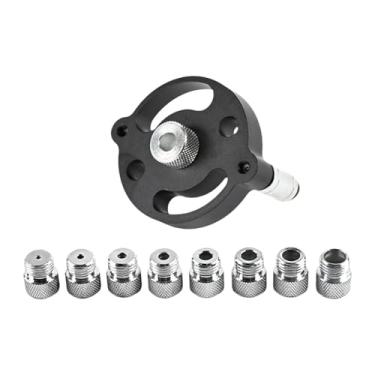 Imagem de predolo Gabarito para furos de bolso em madeira, kit localizador de furador guia, gabarito de cavilha vertical fácil de instalar para furador localizador, Preto