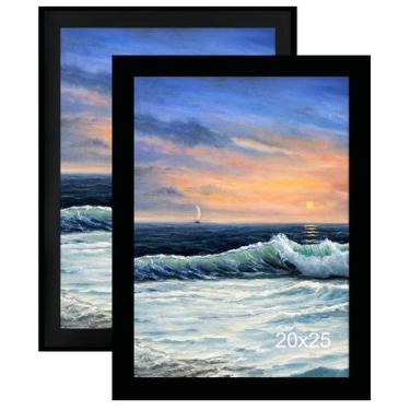 Imagem de Porta-retratos LUCKYLIFE 20x25cm em MDF preto, pacote com 2