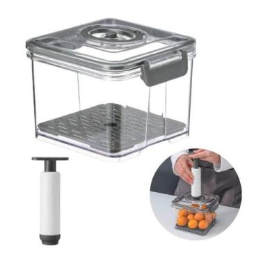 Imagem de Pote Hermético 1,5 Litros com Bomba para Vedação à Vácuo - TOP RIO