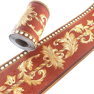 Imagem de Simplemuji Adesivo 3D autoadesivo flor laranja papel de parede impermeável adesivo para banheiro, cozinha, bancada, azulejos, adesivo, 10 cm x 40 cm