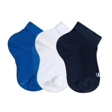 Imagem de Kit Lupo Kids com 3 Pares Meia Infantil Cano Curto 30 ao 35 Sortidas -