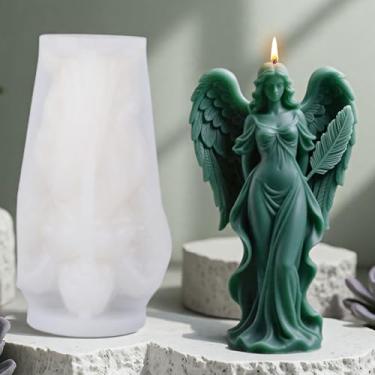 Imagem de Moldes cilíndricos de presépio Angel Ondulado em espiral de silicone - Moldes de fundição de resina de silicone para velas, resina e sabonete, suprimentos de artesanato
