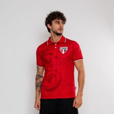 Imagem de Camiseta Polo Oficial São Paulo Escudo - Surf Center, Vermelho, G