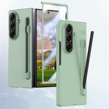 Imagem de HOULEE Capa para Samsung Galaxy Z Fold 7 com S Pen e protetor de tela Z Fold 7 compatível com a pele, com suporte para caneta S, capa protetora completa de carregamento sem fio para PC para Galaxy Z