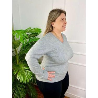 Imagem de Sueter Plus Size - Decote V ou O - Várias Cores 658048 - ORIGINAL JEAN