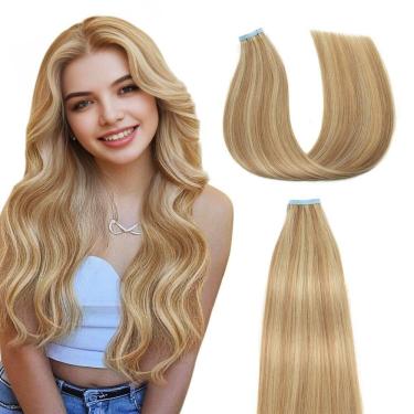 Imagem de Fita adesiva em extensões de cabelo AGMITY Strawberry Blonde 18&quot; 50g