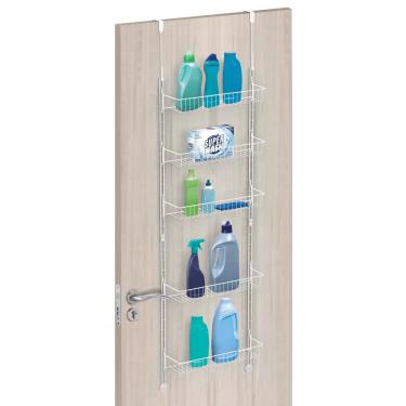 Imagem de Prateleira Modular Arthi para Porta ou Parede Branca com 5 Divisórias Branca