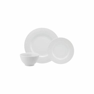 Imagem de Serviço de 18 Peças com Bowl em Porcelana, Modelo Ártico, Redondo com Relevo, Porcelana Schmidt