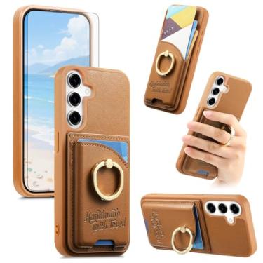 Imagem de Asuwish Capa de celular para Samsung Galaxy S24 Plus/S25 Plus S24+ S25+ 5G Capa carteira celular com suporte com zíper e compartimento para cartão de crédito S24Plus 24S + S 24 24+ S25Plus 25S 25+