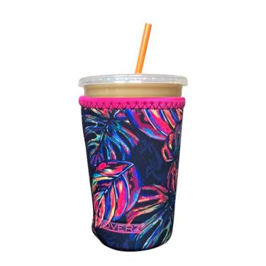 Imagem de Manga de café gelada de neoprene da Koverz – Manga isoladora para bebidas frias, suporte de copos de neoprene – para Starbucks Manga de café, para McDonalds Manga de café – Média Tropics