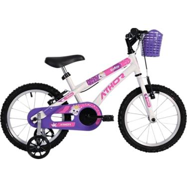 Imagem de BICICLETA ATHOR ARO 16 BABY GIRL BRANCA FEMININA COM CESTINHA