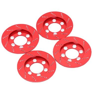 Imagem de Zaweliyo 4pcs Rc Kit de Upgrade da Roda de Rum de Freio de Alumínio para Rodas de 1,9 Polegadas 1/10 Carro de Crawler Rc (Vermelho)