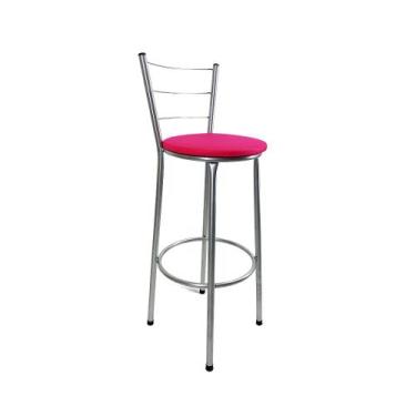 Imagem de Kit banqueta alta prata cozinha americana gourmet bistrô bar - FortMix