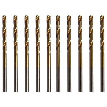 Imagem de Kit 10 Broca 2.4Mm Aço Rápido Hss Titânio Para Mini Retífica