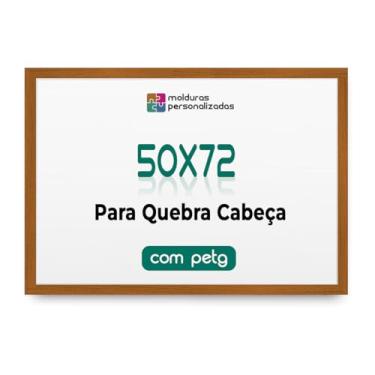 Imagem de Moldura 50x72 para Quebra Cabeça Tela Arte Pintura Canvas com Proteção Petg (Caramelo)