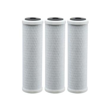 Imagem de Kit Com 3 Refil Carbon Block Carvão Ativado 9 3/4 10 Filtro