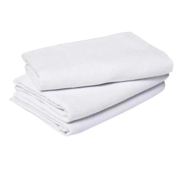 Imagem de Kit 6 Pano De Chão Branco Alvejado Para Limpeza Uso Geral