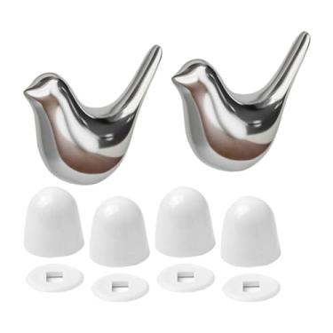Imagem de XLWLLNJ Pacote com 2 Parafusos Decorativos para Vaso Sanitário, Exclusivos E Sem Ferramentas para Substituição de Parafusos de Piso de Vaso Sanitário, Prata, Tamanho real