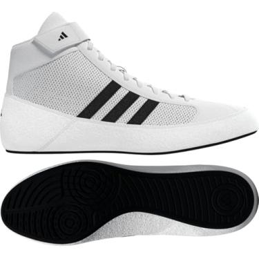 Imagem de adidas Tênis de luta livre HVC juvenil, Branco/preto, 45