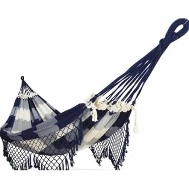 Imagem de Rede De Dormir Descanso Casal Decorativa (Preto Xadrez)