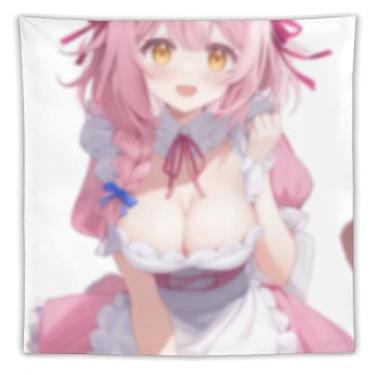 Imagem de LIEGBMEU Tapeçaria de biquíni sexy anime menina 152.4 cm x 152.4 cm interior exterior parede colcha arte decoração de tapeçaria caprichosa, AF454