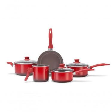 Imagem de Jogo De Panelas 5 Peças - Smart Brinox Vermelho Brinox, Vermelho, 5