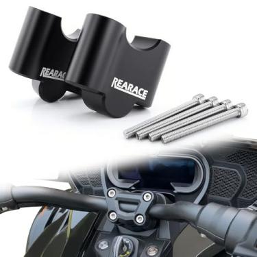 Imagem de REARACE Elevador de guidão de alumínio de 5 cm adequado para Can-Am Spyder F3 2015-2025, Spyder RT 2020-2025 Kit de extensão de elevação de guidão Braçadeiras de montagem