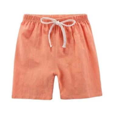 Imagem de Shorts De Verão De Linho E Algodão Para Meninos E Meninas, Calças Resp