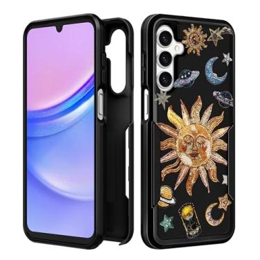 Imagem de Plakill Capa de telefone feminina para Galaxy A14 5G - Capa feminina fofa kawaii, estética, design exclusivo, sol, estrelas, resistente, proteção à prova de choque, grau militar, adolescentes para
