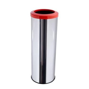 Imagem de Lixeira 30l Aço Inox Aro Plástico Cesto De Lixo Reciclável - Aldinox, 