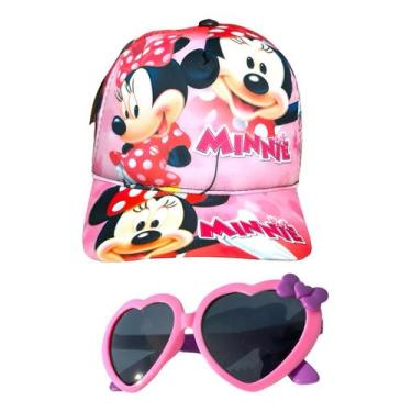 Imagem de Boné Infantil Minn1e + Óculos De Sol Piscina Verão Meninas Rosa - Hs, 