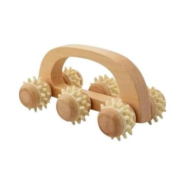 Imagem de Kit De Massagem Maderoterapia Com Rolo De Madeira Para Escultura Corpo