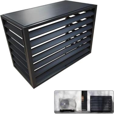 Imagem de Tampa De Ar Condicionado Split Para Unidades Externas, Tampa De Alumínio Para Ar Condicionado E Bomba De Calor, Capa Protetora De Condensador Externo, Tela De Privacidade Ac, Coffee 4 Side, 3p