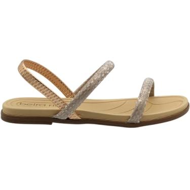 Imagem de Sandália Rasteira Beira Rio Tira Glitter Triangular Feminina