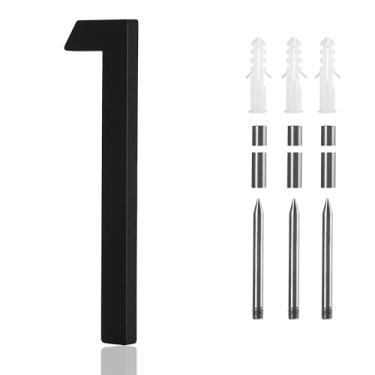 Imagem de Números de casa de 23 cm preto 1