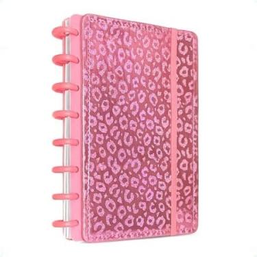 Imagem de Caderneta Inteligente A5 Capa Dura 8 Discos Tamanho M Caderno de Anotações Personalizavel 80 Folhas (boca rosa)