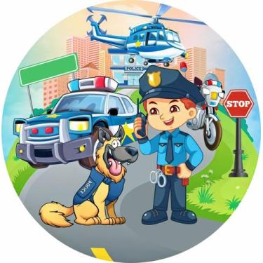 Imagem de Painel de Tecido Sublimado Policia Aquarela Equipe c/Elástico - Fabrik