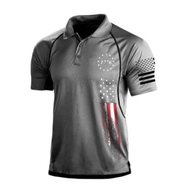 Imagem de Camisa polo HARGLESMAN 1776 Dia da Independência com estampa da bandei