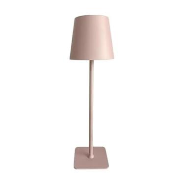 Imagem de Mikasa Candeeiro de mesa LED de metal sem fio, portátil, recarregável de 5.000 mAh, escurecimento contínuo em 3 cores, rosa, 11,25 x 11,25 x 14,8 polegadas