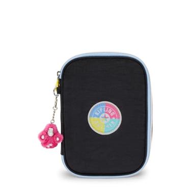 Imagem de Kipling Capa feminina com estampa Fc com 100 canetas, acessórios organizados, materiais de arte, maquiagem, organizador de viagem, Preto verdadeiro FC25, 8.25''L x 6''H x 2''D, Kipling Bolsa de