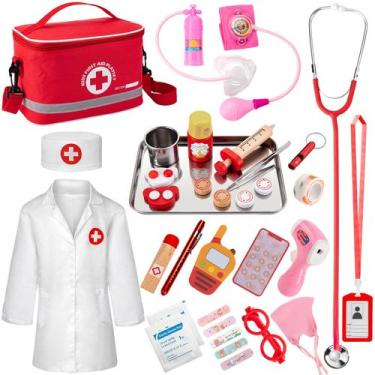 Imagem de Kit médico EFO SHM Kids com bolsa de armazenamento médico e estetoscóp
