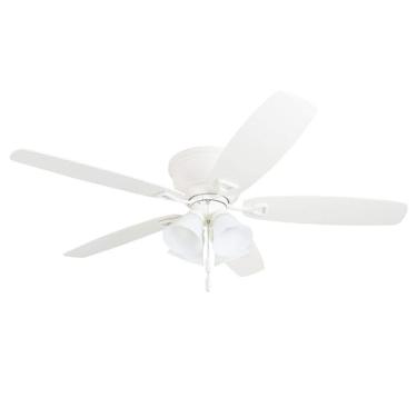 Imagem de Honeywell Ceiling Fans 50520-01 Honeywell Quick-2-Hang, 132 cm, fácil instalação branco/bordo lâminas, branco