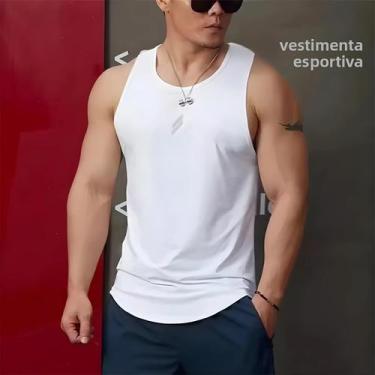 Imagem de Camiseta Regata Masculina De Secagem Rápida Em Malha Para Verão Casual