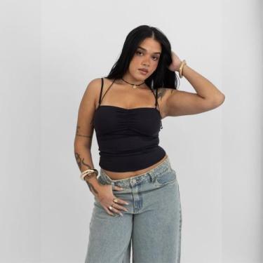 Imagem de Top Tube Drapeado- Preto - Martina Oficial, M