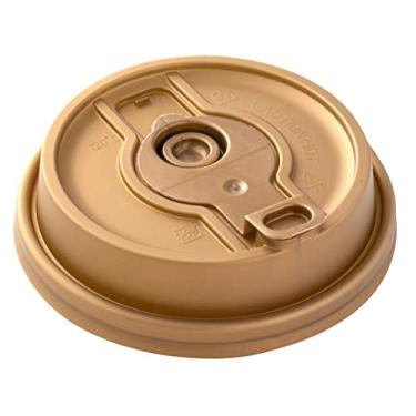 Imagem de Tampa para copo de café Restpresso de plástico dourado 2 em 1 com plugue duplo removível, serve para 8, 12, 16 e 590 ml - 25 caixas de contagem